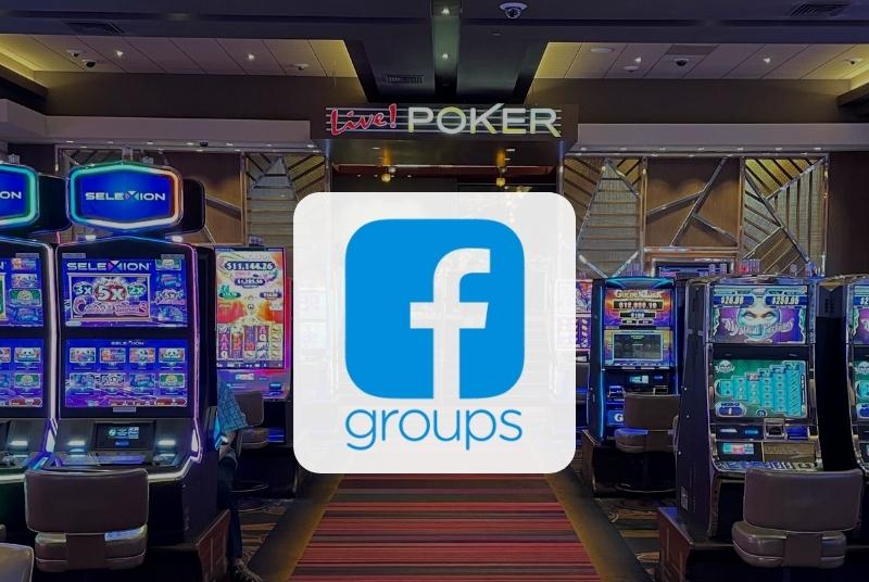 Facebook Groups Logo over Live! Poker Room