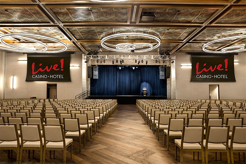 Live! Casino & Hotel Architectural Image - Event Center Theatre Setup